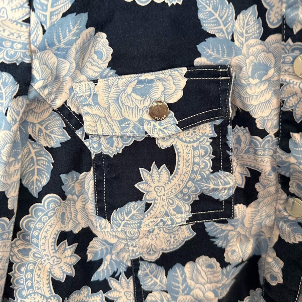 Evan Picone Blue Patterned Jacket - Picture 14 of 16